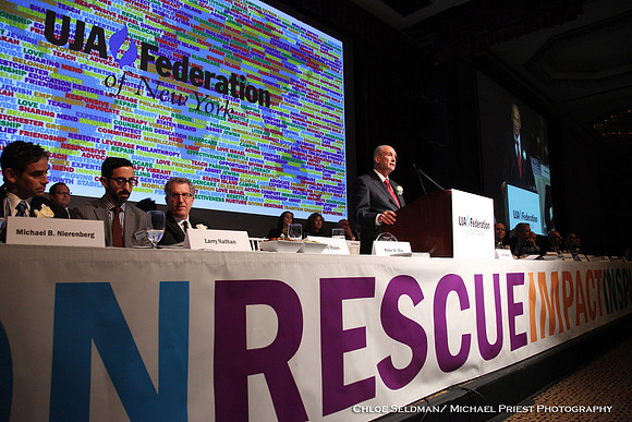 UJA-Federation of New York's Wall Street & Financial Services Division hosts the Wall Street Dinner at the NY Hilton. Peter W. May received the Gustave L. Levy Award and Michael B. Nierenberg received